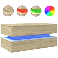 vidaXL Table basse avec lampes LED Chêne Sonoma 90x50x40 cm