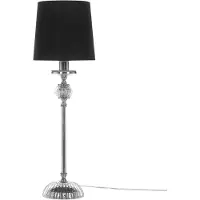Beliani Lampe de chevet noire jambe argentée style glamour salon chambre à coucher