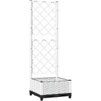 vidaXL Jardinière avec treillis Blanc 40x40x121,5 cm PP