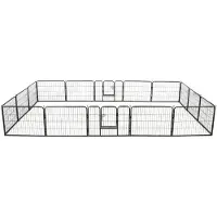 vidaXL Parc pour chiens 16 panneaux acier 60x80 cm noir
