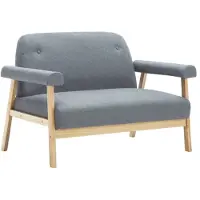 vidaXL Canapé à 2 places Tissu Gris clair