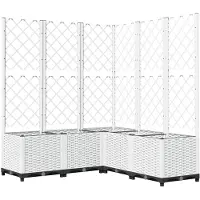 vidaXL Jardinière avec treillis Blanc 120x120x136 cm PP