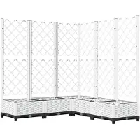 vidaXL Jardinière avec treillis Blanc 120x120x121,5 cm PP