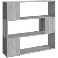 vidaXL Bibliothèque/Séparateur de pièce Sonoma gris 100x24x94 cm