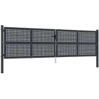 vidaXL Portail de jardin anthracite 400x125 cm acier
