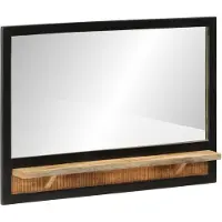 vidaXL Miroir avec tablette 80x8x55 cm verre et bois massif mangue