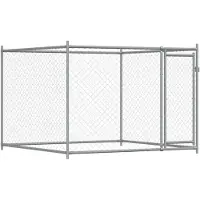 vidaXL Enclos pour chiens avec porte Gris 2x2x1,5 m Acier galvanisé