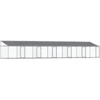 vidaXL niche avec toit et portes 12x2x2 m acier galvanisé gris