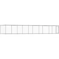 vidaXL Enclos pour chiens avec porte Gris 10x2x1,5 m Acier galvanisé
