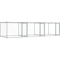 vidaXL Enclos pour chiens avec portes Gris 6x2x1,5 m Acier galvanisé