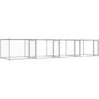 vidaXL Enclos pour chiens avec portes Gris 8x2x1,5 m Acier galvanisé