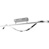 TRIO Plafonnier LED ISABEL 26 W, 4000 K, 3000 lm, métal chromé et blanc, dimensions : 25,5 x 100 x 18 cm, IP20, RL