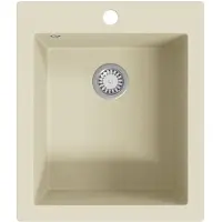 vidaXL Évier en granit simple bassin beige