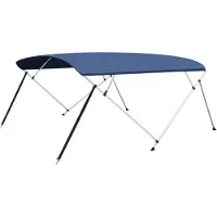 vidaXL 4-Bow Bimini Top bleu marine 243x(230-244)x137 cm