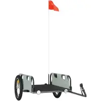 vidaXL Remorque pour vélo Gris Tissu Oxford et fer