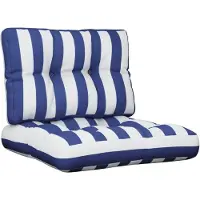vidaXL Coussins de palette lot de 2 rayures bleues/blanches tissu