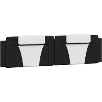 vidaXL Coussin de tête de lit "Viana" noir et blanc 200 cm simili-cuir
