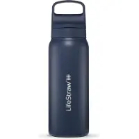 LifeStraw Go Aegean Sea GOST-650ML-AGSEA Stainless Steel, gourde avec filtre de niveau 2, 650 ml