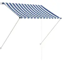 vidaXL Auvent rétractable 100x150 cm Bleu et blanc