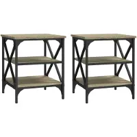 vidaXL Tables d'appoint 2 pcs Chêne sonoma 40x42x50 cm Bois ingénierie