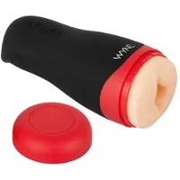 Wyne 01 - masturbateur chauffant vibrant et suceur - rechargeable - noir