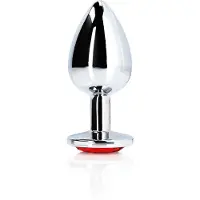 Ouch! Plug Anal En Metal Ruby Red 7 Cm