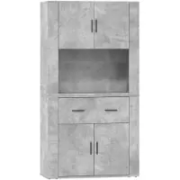 vidaXL Highboard gris béton bois composite