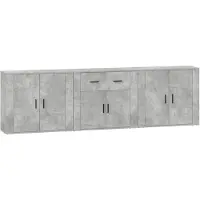 vidaXL Sideboards 3 pcs. Gris béton Bois composite