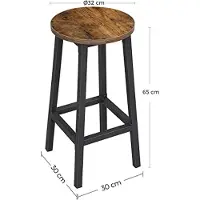 Vasagle Lot de 2 tabourets hauts industriels, acier, montage facile