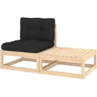 vidaXL Ensemble salon de jardin 2 pièces avec coussins pin massif