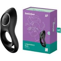 Satisfyer Legendary Duo - anneau pénien vibrant rechargeable - silicone noir