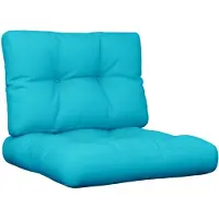 vidaXL Coussins de palette lot de 2 turquoise tissu