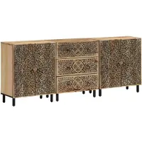vidaXL Armoires d'appoint 3 pcs. 60x33x75 cm bois massif mangue