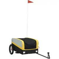 vidaXL Remorque vélo noir et jaune 30 kg de fer