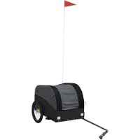 vidaXL Remorque pour vélo Noir 30 kg Fer