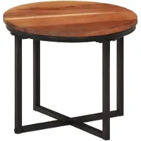 DKD Home Decor Table basse 35x35x30 cm en bois massif d'acacia et fer