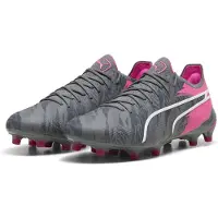 Puma King Ultimate Rush FG/AG Chaussures de football hommes gris foncé gris rose Gr 45