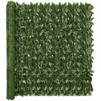 vidaXL Écran de balcon avec feuilles vert foncé 600x150 cm