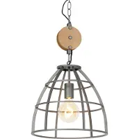 QAZQA Suspension intelligente gris foncé avec bois 34 cm avec Wifi G95 - Arthur