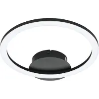 Eglo connect.z Smart-Home LED Plafonnier Parrapos-Z, ZigBee, App etvocale, couleur de lumière réglable, plafonnier noir blanc, 34 x 30 cm