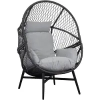 House Nordic Rosario chaise longue avec coussin extérieur noir.