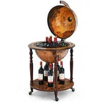 Costway - Porte-bouteilles - Globe bar - Porte-bouteilles - Globe bar - ⌀ 60,5 cm - Marron