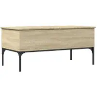 vidaXL Table basse chêne Sonoma 100x50x45 cm bois composite et métal