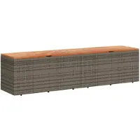 vidaXL Coffre de jardin Gris 220x50x54 cm Poly rotin Acacia
