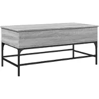 DKD Home Decor Table basse Gris Sonoma 100x50x45 cm bois composite et métal