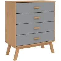 vidaXL Armoire à tiroirs OLDEN Gris et brun Pin massif