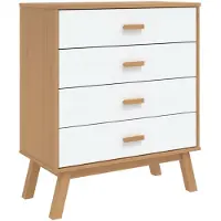 vidaXL Armoire à tiroirs OLDEN blanc et marron pin massif