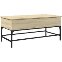 DKD Home Decor Table basse chêne Sonoma 100x50x45 cm bois composite et métal