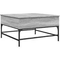 DKD Home Decor Table basse Gris Sonoma 80x80x45 cm bois composite et métal