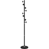 vidaXL Porte-manteau noir 176 cm fer enduit de poudre